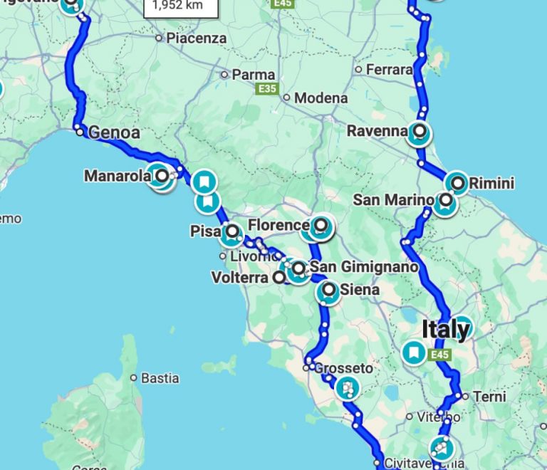 маршрут по Италии